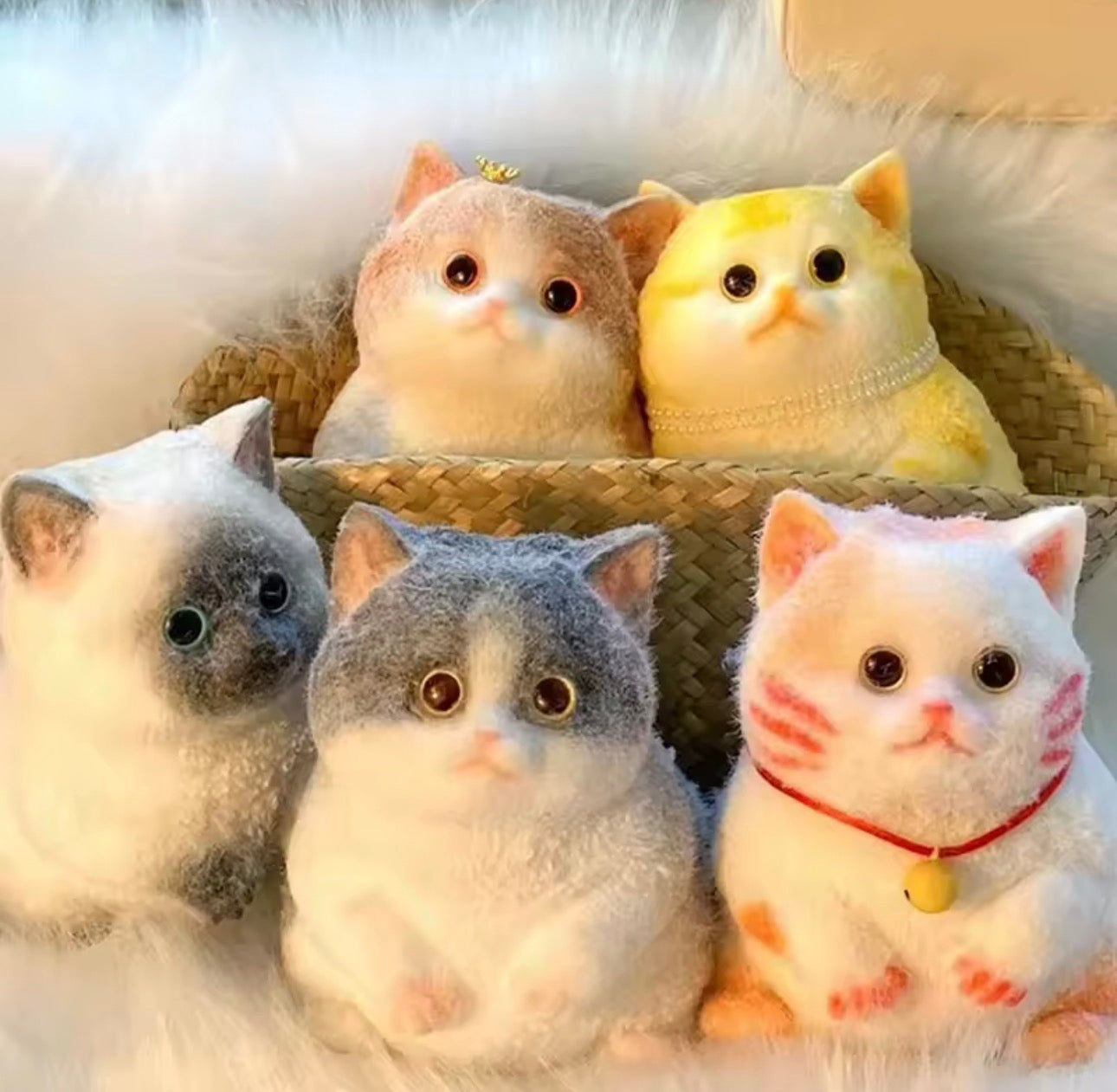 Cute Plush Kitten Toy – Soft Kawaii Cat Doll for Kids, Collectors & Home Decor