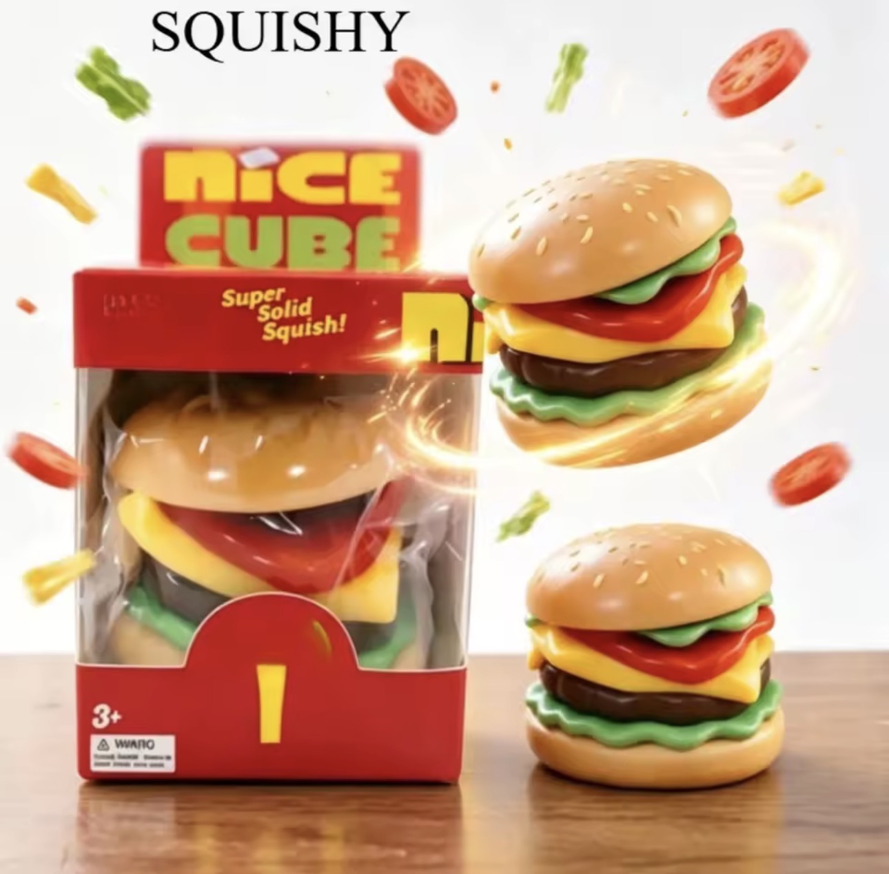 Jumbo Hamburger Squishy Toy – Slow Rising Stress Relief Fidget for Kids & Adults