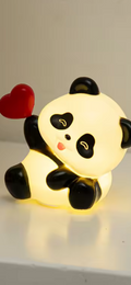 Cute Panda Night Light with Heart – Soft LED Bedside Lamp for Kids