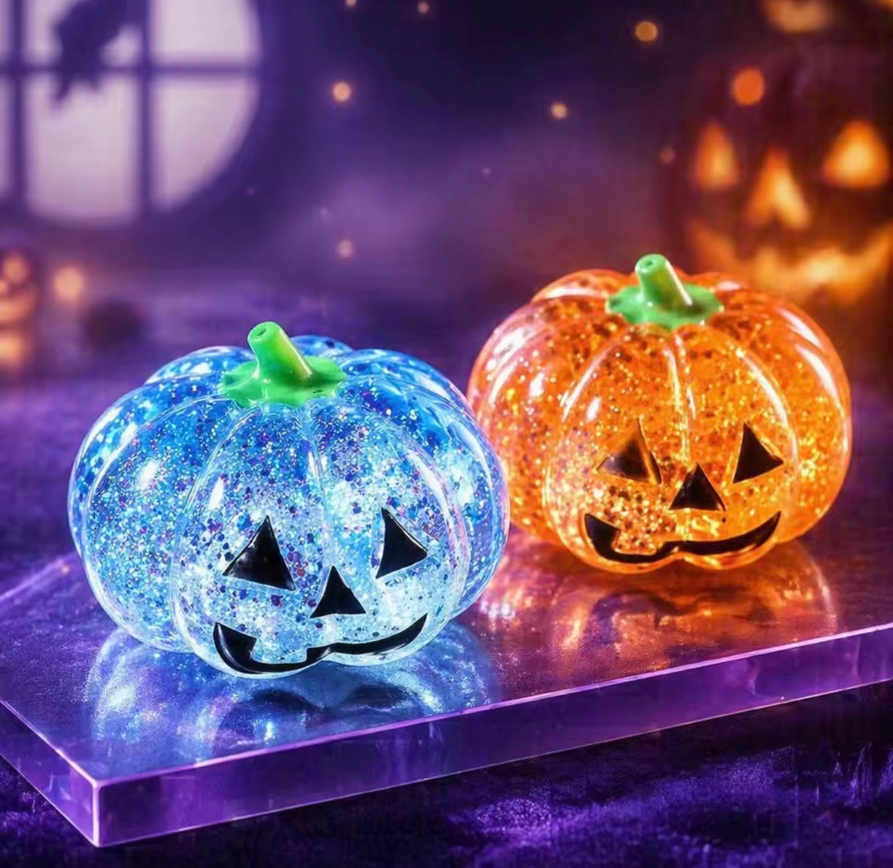 Glitter Pumpkin Squishy Toy – Halloween Stress Relief Sensory Fidget for Kids & Adults
